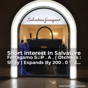 Read more about the article Short Interest In Salvatore Ferragamo S . P . A . ( Otcmkts : Sfrgy ) Expands By 200 . 0 % 3 Months Ago Salvatore Ferragamo S.
